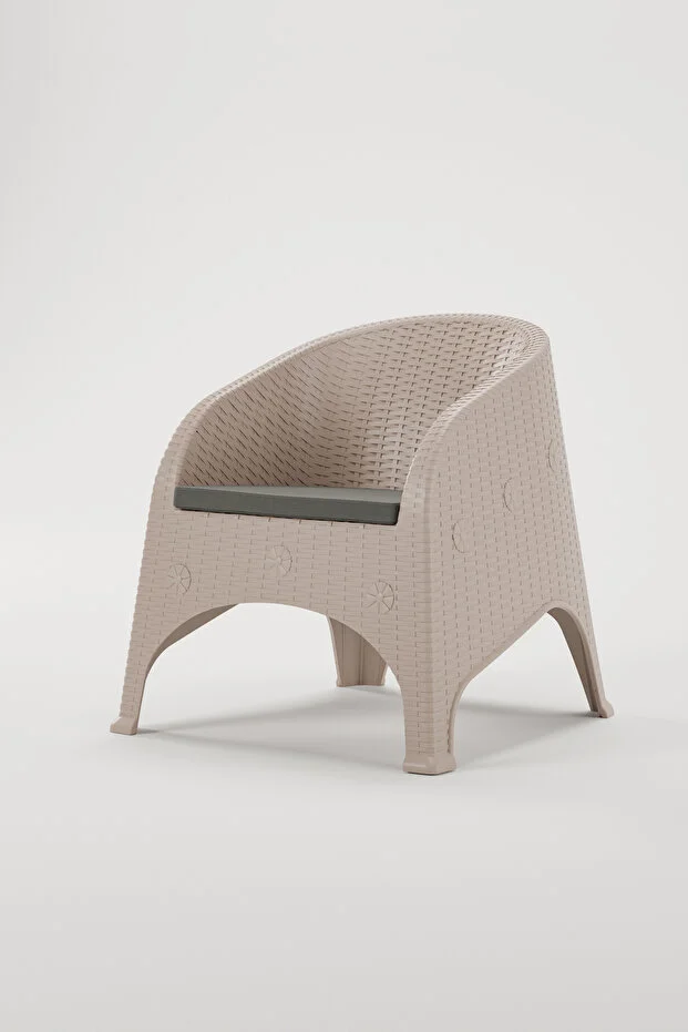 Olivia 4 Kişilik Minderli Raddan Oturma Grubu 40x60 Sehpalı Balkon Teras Bahçe Takımı